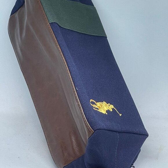 BNWT Ralph Lauren Polo Black Travel Toiletry Cosmetic Bag - Blue w/ Green Accent - Picture 10 of 10
